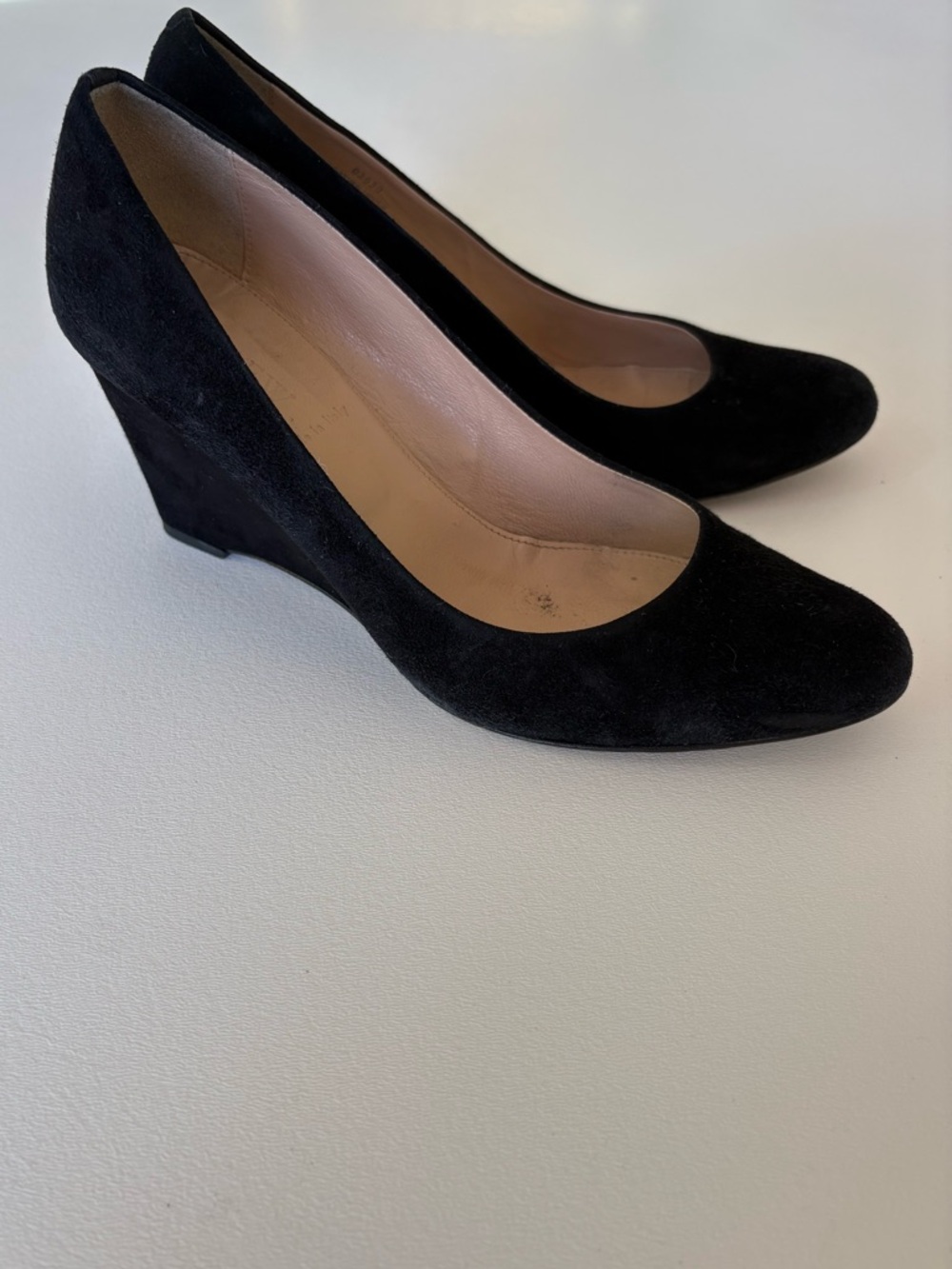 J. Crew Martina Wedge Pumps in Black Slip On Made in Italy Minimalist Size 7.5